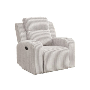 English Elm Recliner Chair Corduroy Upholstered with Bluetooth Speaker and Usb Charging for Living Room Grey W3900P386027