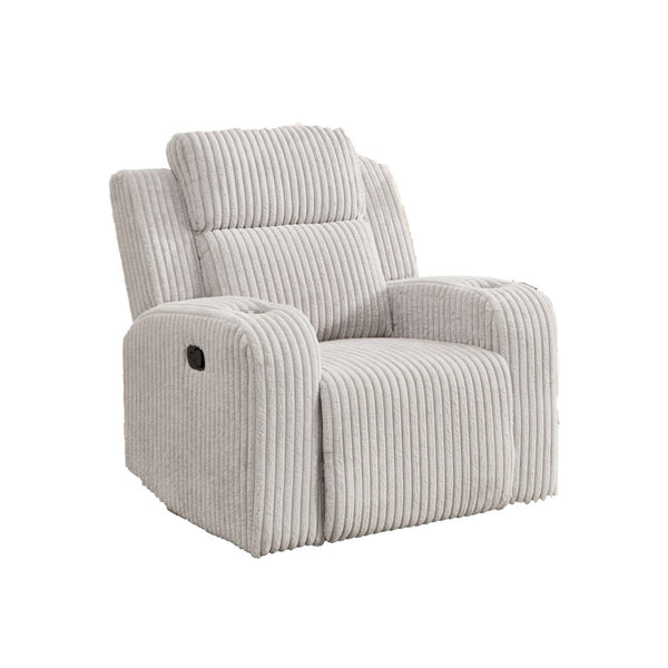 English Elm Recliner Chair Corduroy Upholstered with Bluetooth Speaker and Usb Charging for Living Room Grey W3900P386027