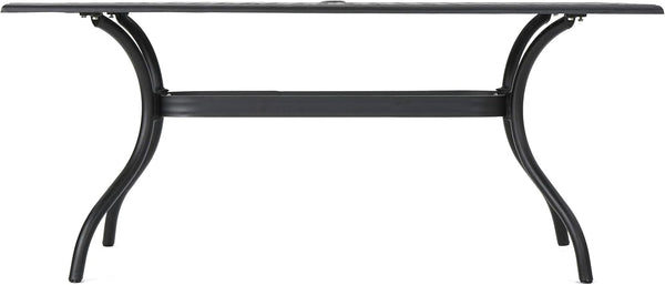 English Elm Christopher Knight Home® - Calisa Cast Aluminum 63" Rectangular Outdoor Dining Set for 6 in Black – Lattice Top, Rust‑Resistant Finish 54587.00SAD-6_56955.00