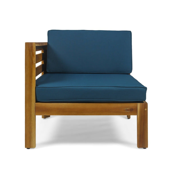 English Elm Cambridge Acacia Wood Outdoor L Shaped Sectional Sofa Set with Teak Finish Patio 63705.00DT