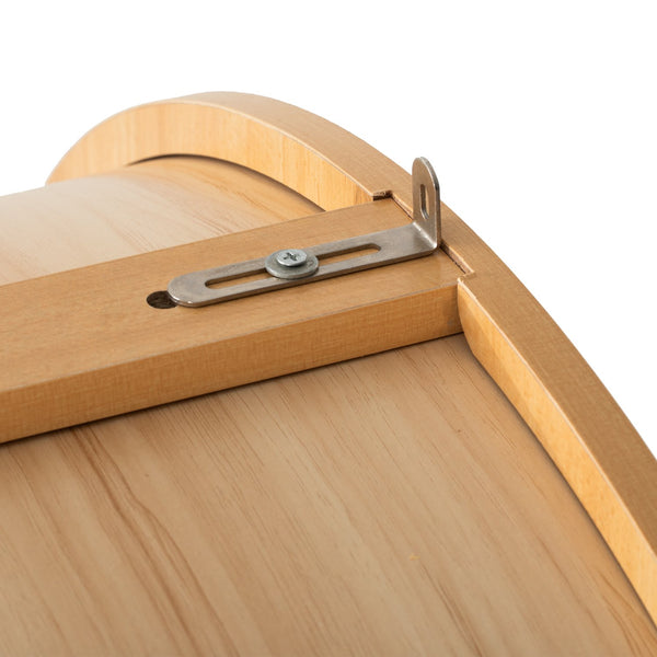 English Elm K&K Arched 71" Kitchen Pantry Cabinet with Glass Doors, Brass Handles, Adjustable Shelves & Drawer Natural N707P288969Y