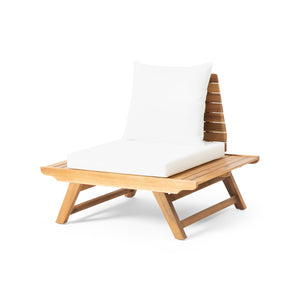 English Elm Christopher Knight Home® - SEDONA Acacia Wood Slatted Club Chair with Wide Seats, Water-Resistant Cushions for Patio Comfort Teak 40.25 L x 32 W x 10.75 H 63744.00WHI