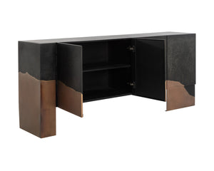 Sunpan Tapio Sideboard - Unique Mango Wood Elegance With Copper & Zinc Iron Patina For Stylish Spaces Black Iron ,Wood 111818