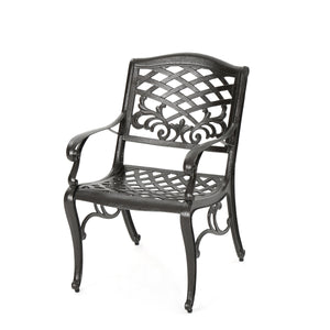 English Elm Christopher Knight Home® - CHAIR Bronze Aluminum Seat Panel 54589.00BZE Part Only – Traditional Scroll Lattice Floral Design, Rust-Resistant, 26.3"W N776P215530X