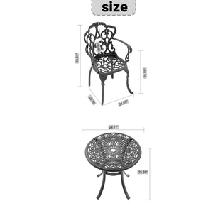 English Elm 5-Piece Cast Aluminum Patio Furniture Set With Black Frame & Off-White Cushions For Outdoor Comfort W1710S00418