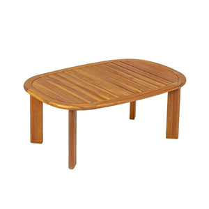 English Elm Patio Loveseat and Coffee Table Set Acacia Wood Textilene Mesh Outdoor Bistro N776P369381W