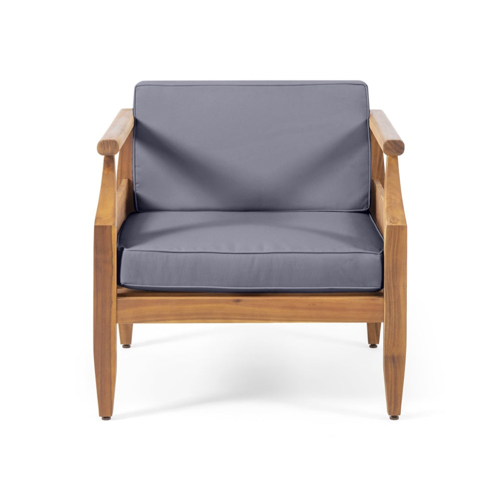 English Elm Aston Outdoor Mid-century Acacia Wood 4 Piece Patio Chat Set with Teak Finish 68589.00DGRY