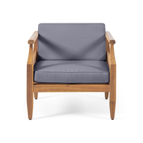 English Elm Aston Outdoor Mid-century Acacia Wood 4 Piece Patio Chat Set with Teak Finish 68589.00DGRY
