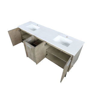 English Elm Rustic Acacia Double Bath Vanity 72" W X 20" D With Durable Cultured Marble Top & Ample Storage Options B2731P259708-GIGA