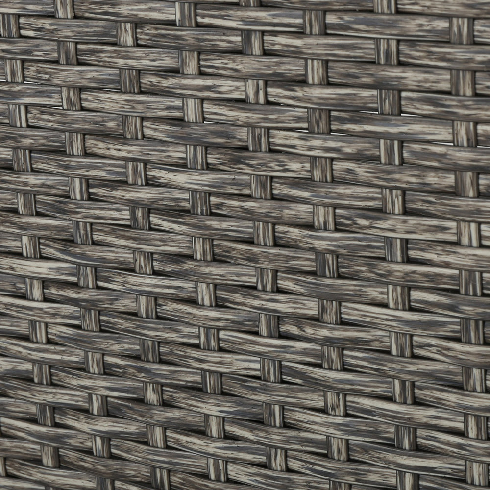 English Elm Christopher Knight Home® - PUERTA Left 3 Seater Sofa with Built-In Wicker Side Table, Rust-Proof Aluminum Frame, Black-Gray Cushion 61001.00L