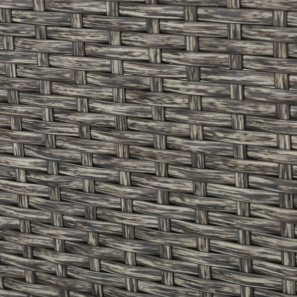 English Elm Christopher Knight Home® - PUERTA Left 3 Seater Sofa with Built-In Wicker Side Table, Rust-Proof Aluminum Frame, Black-Gray Cushion 61001.00L