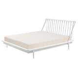 Modern Wood Queen Spindle Bed White BQSPINWH Walker Edison