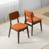 English Elm Ashcroft Furniture - Carlos Burnt Orange Velvet Solid Back Side Chair (Set Of 2)