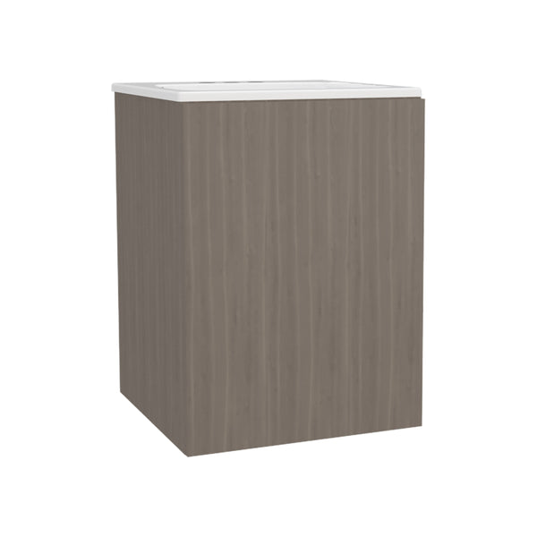 English Elm Colton Compact Free-Standing Bathroom Vanity 45cm Narrow Sink Cabinet with Hidden Door & Shelf Light Gray 28.74 L x 22.83 W x 4.33 H B200S00446