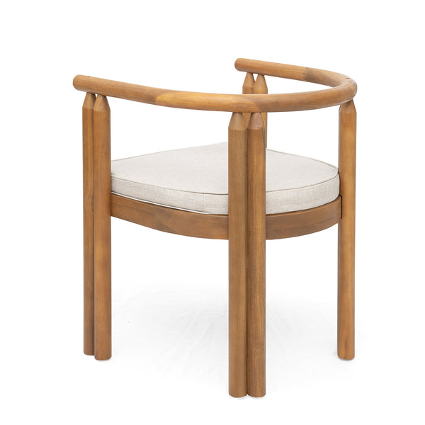 English Elm Christopher Knight Home® - Cove Acacia Wood Dining Chair Set Of 2 With Teak Finish And Beige Cushions For Indoor/Outdoor Use N775P329653T