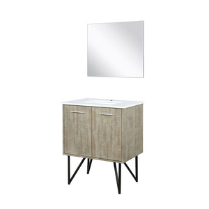 English Elm Rustic Acacia Bath Vanity with Cultured Marble Top, Soft-Close Doors, Mirror & Ample Storage B2731S01510