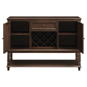 English Elm Declan Rustic Espresso Sideboard Server with Drawer, Lower Shelf & Wine Storage — Stylish Dining Organizer B062P353478