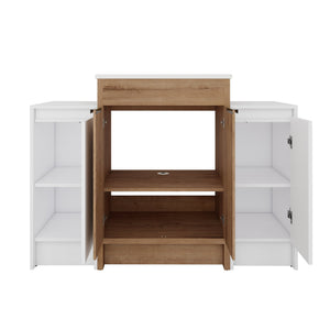 English Elm 48 Inch Freestanding Bathroom Vanity With Ceramic Sink & Soft-Close Doors For Modern Elegance W999S00314