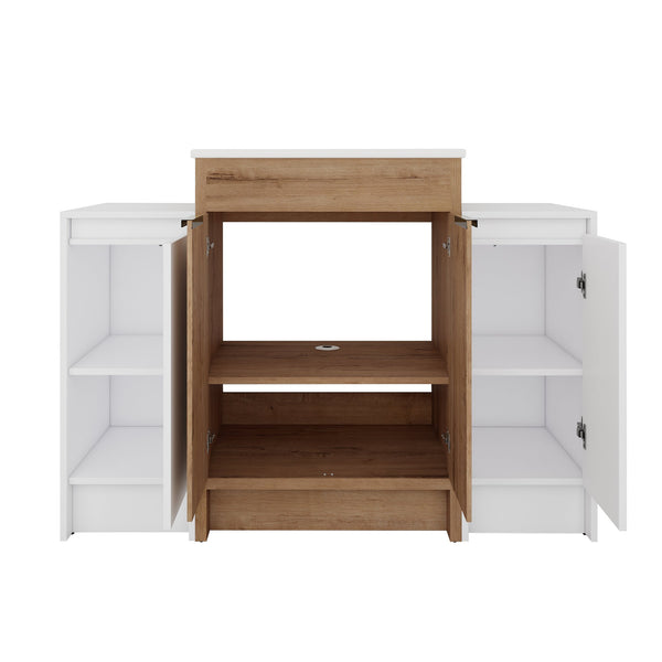 English Elm 48 Inch Freestanding Bathroom Vanity With Ceramic Sink & Soft-Close Doors For Modern Elegance W999S00314