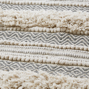 JLA Home INK+IVY - Woven Asher Hand-Woven Texture Stripe Bath Rug — Boho Shag & Geo Detail, Non-Skid, Machine-Washable 20 L x 32 W x 0.25H II72-1226