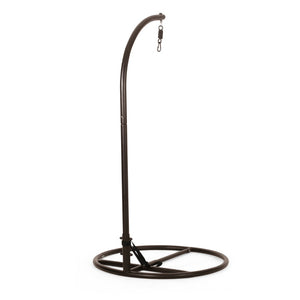 English Elm Hanging Chair Stand Freestanding Iron Base for Indoor Outdoor Patio Sunroom Use N758P414553B