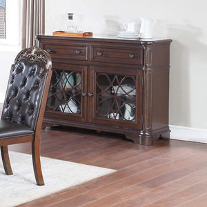 English Elm Traditional Elegant Server with Spacious Drawers and Cabinet Storage for Dining Room Organization and Style Dark Oak 59 L x 44 W x 27 H B011P395603