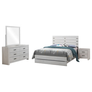 English Elm Geary Coastal 4-Piece Panel Bedroom Set: King Bed, Nightstands & Dresser For Chic Serenity B062S00970