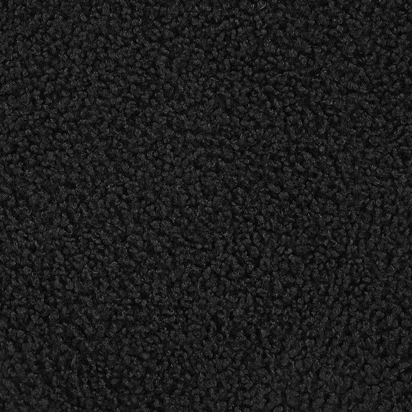 English Elm Faux Round Sheepskin Storage Ottoman with Removable Lid and Natural Wood Legs for Cozy Living Space Black B016P383357