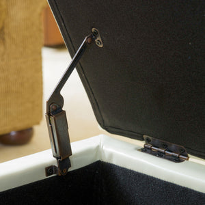 English Elm Christopher Knight Home® - JULIANA Storage Ottoman Bench Ivory Leather with Deep Button Tufting, Diamond Stitching & Hidden Storage 50" N757P178025L