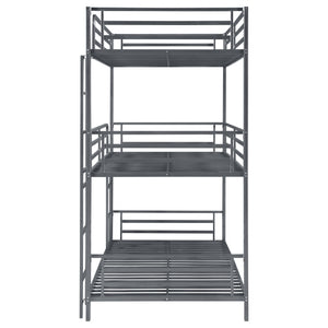 English Elm Rollins Gunmetal Triple Twin Bunk Bed – Heavy-Duty Steel Space-Saving 3-Tier Sleep Solution for Rooms B062P340742