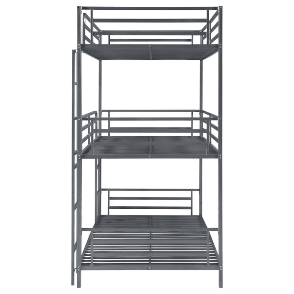 English Elm Rollins Gunmetal Triple Twin Bunk Bed – Heavy-Duty Steel Space-Saving 3-Tier Sleep Solution for Rooms B062P340742