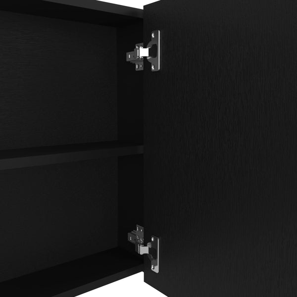 English Elm Medicine Compact Wall Cabinet with Mirror Door, Engineered Wood Storage, Durable, Space-Saving Design Black 36.22 L x 24.8 W x 4.33 H B097P250836