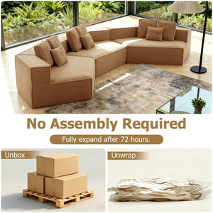 English Elm 181"extra Large Nine Seat Modular Sectional Sofa in Plush Sherpa for Spacious Lounges W3326S00040