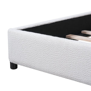 English Elm Christopher Knight Home® - King Size Bed Frame With Chic Boucle Upholstered Round Headboard For Modern Bedroom Elegance N757K327030W