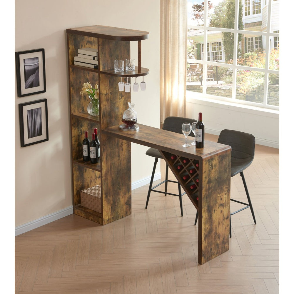 English Elm Bookcase Headboard Full Size Freestanding with Five Storage Cubbies in Warm Beech B107P428580