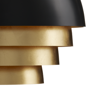 Salviati Black and Gold Pendant Light - Contemporary Mid-Century Design with Adjustable Height