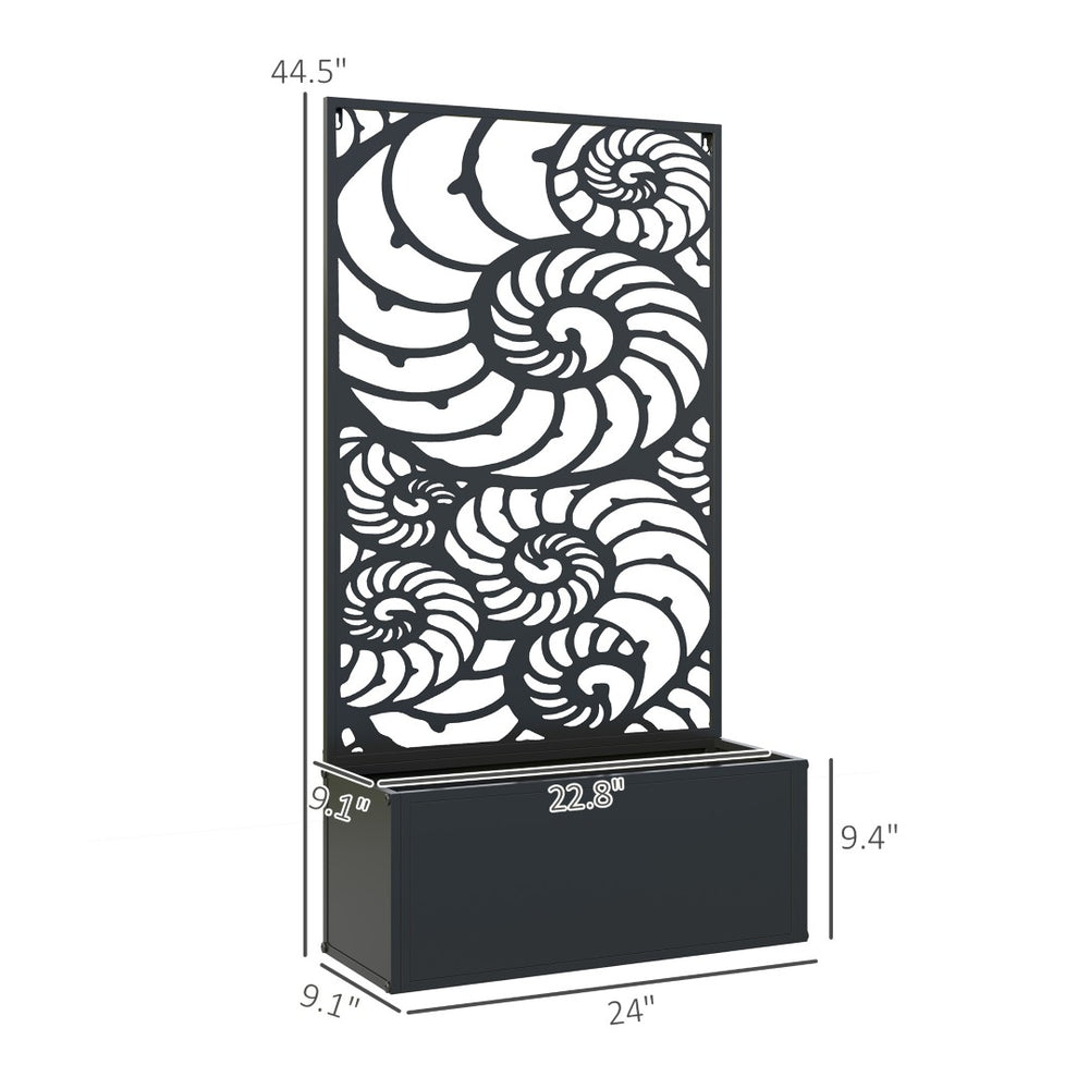 English Elm Freestanding Powder-coated Metal Garden Bed with Decorative Trellis Panel for Climbing Plants T3971P422028