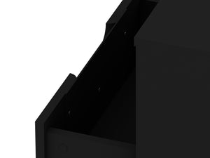 English Elm Rockefeller 20" Nightstand with Drawer and Open Shelf, Metal Splayed Legs, Modern Storage Accent Black B365P398145