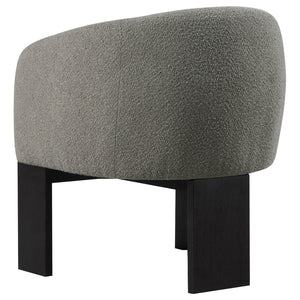 English Elm Maciel Boucle Barrel Accent Chair with Matte Black Legs for Modern Living Spaces B062P451836
