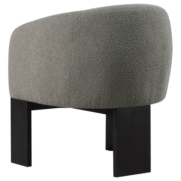 English Elm Maciel Boucle Barrel Accent Chair with Matte Black Legs for Modern Living Spaces B062P451836