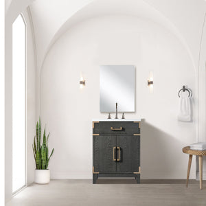 English Elm Black Oak Single Bath Vanity - 24" W X 18" D, Fully Assembled, Soft-Close Doors, Space-Saving Design B2731P260890