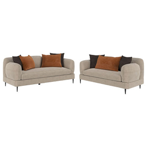 English Elm Repley Chenille Sofa and Loveseat Set with Tapered Legs for Modern Living Rooms B062S01635