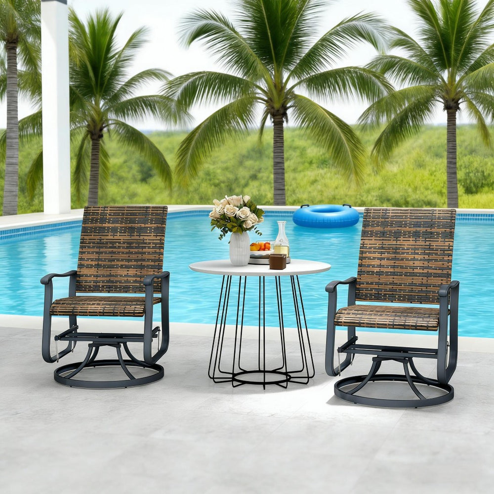 English Elm Garden Steel Frame Outdoor Glider Chair with Breathable Mesh for Porch or Patio T3971P444279