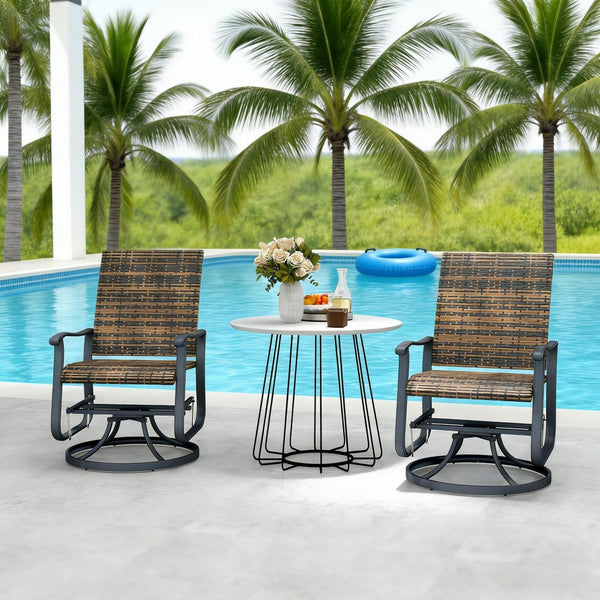 English Elm Garden Steel Frame Outdoor Glider Chair with Breathable Mesh for Porch or Patio T3971P444279