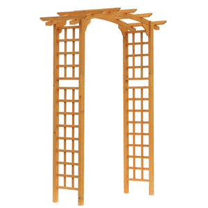 English Elm Outsunny 90In Elegant Wooden Garden Arbor Arch With Trellis For Climbing Plants & Event Decor W2225P174433-GIGA