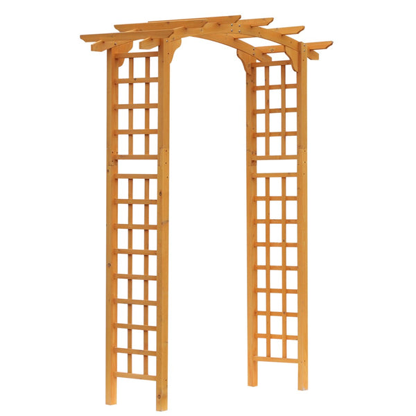 English Elm Outsunny 90In Elegant Wooden Garden Arbor Arch With Trellis For Climbing Plants & Event Decor W2225P174433-GIGA