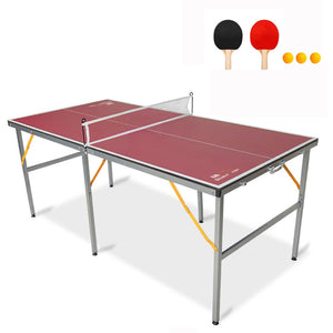 English Elm Double Fish Foldable Mdf Ping Pong Table with Wheels Net Paddles Balls Indoor Outdoor W3087P250981