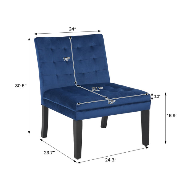 English Elm Heng velvet casual sofa with chic pull-point design, solid wood legs, roomy seating for comfort and style Dark Blue W212P224957