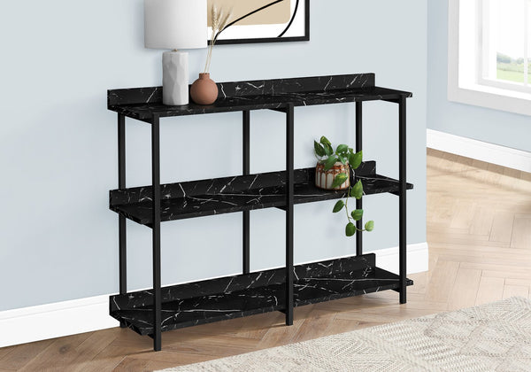 English Elm Accent Table - Modern Black Marble-Look Console For Entryway Or Living Room, Stylish & Versatile! B2710P218991