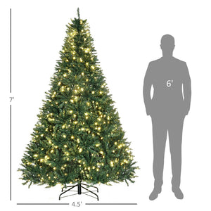 English Elm Christmas Tree Pre-lit 7 Foot Artificial Douglas Fir with 700 Warm Led Bulbs T3971P419214